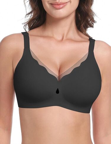 LUCKMEEY Bras for Women No Underwire Wireless Mesh Seamless T-Shirt Bra Full Coverage Push up Comfortable Everyday Bra in Kuwait