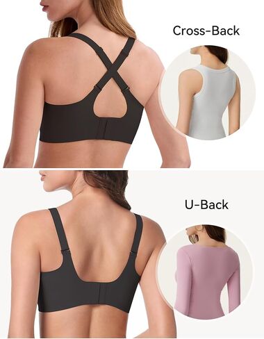 LUCKMEEY Bras for Women No Underwire Wireless Mesh Seamless T-Shirt Bra Full Coverage Push up Comfortable Everyday Bra in Kuwait