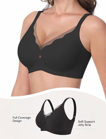 LUCKMEEY Bras for Women No Underwire Wireless Mesh Seamless T-Shirt Bra Full Coverage Push up Comfortable Everyday Bra in Kuwait