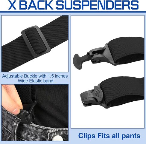 Sintege 4 Pcs X Back Hidden Suspenders Heavy Duty Hiking Suspenders Adjustable Under Clothing Invisible Belt in Saudi Arabia