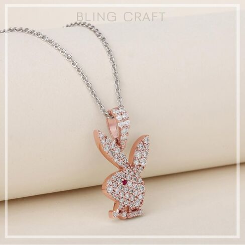 نجم الكلب بني قلادة للرجال جولة moissanite الهيب هوب 14K الذهب مطلي 925 الفضة الاسترليني (اللون D ، vvs1) in Kuwait