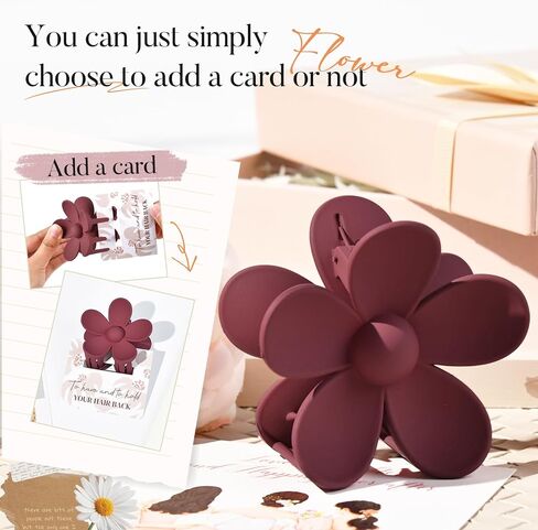 DEEKA 16 Pcs Bridesmaid Proposal Gifts Set Flower Hair Claw Clips with Floral Card & Satin Scrunchies Proposal Box Bridal Party Gift Bridesmaids Bachelorette Party Favors (White&Burgundy) in Saudi Arabia