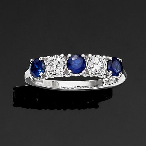 Ross-Simons 0.80 CT. T.W. الياقوت و .50 ct. T.W. خاتم الماس المزروع في المختبر بالذهب الأبيض 14 كيلو بايت in Kuwait