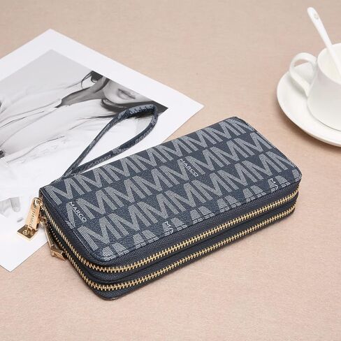 MKP Collection Womens Fashion Zip onteal Wallet Long Purse Card Card حامل Bifold Bifold Ladies Cluth Wristlet Wrist Strap in Kuwait