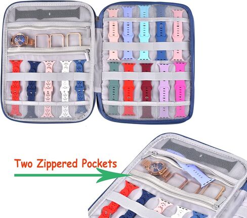 شاهد حالة تخزين فرقة Watch Watch Band Organizer Bag Watch Case وحامل الحامل الحامل الحامل الذي يتوافق مع 35 حلقات وملحقات in Kuwait