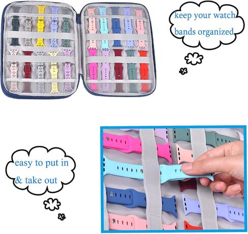 شاهد حالة تخزين فرقة Watch Watch Band Organizer Bag Watch Case وحامل الحامل الحامل الحامل الذي يتوافق مع 35 حلقات وملحقات in Kuwait