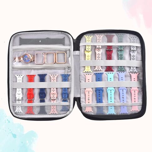 شاهد حالة تخزين فرقة Watch Watch Band Organizer Bag Watch Case وحامل الحامل الحامل الحامل الذي يتوافق مع 35 حلقات وملحقات in Kuwait