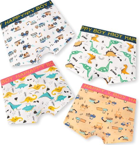 Boys Boxer Briefs Toddler Underwear Comfotable Cotton 4 Pack for Little Boys 2-8 Years in Kuwait