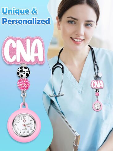 Plifal Nurse Watch Nursing Pocket Badge Fob with Second Hand - Retractable Clip On Clock with Secondhand for Medical Staff Women Men in Saudi Arabia