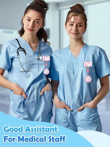 Plifal Nurse Watch Nursing Pocket Badge Fob with Second Hand - Retractable Clip On Clock with Secondhand for Medical Staff Women Men in Saudi Arabia