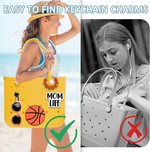 6 قطع كرة رياضية Momlife Charms Hook حامل لحقيبة Bogg ملحقات حقيبة الشاطئ الديكور سحر هوك مجموعة البيسبول الكرة اللينة كرة القدم Bogg حقيبة سحر بت المطاط حقيبة الشاطئ الملحقات للأم الرياضية in Kuwait