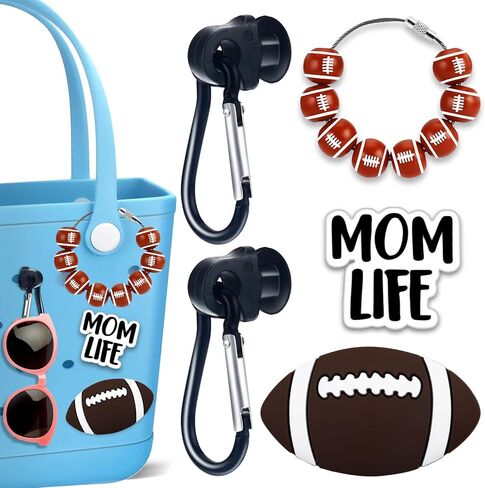 6Pcs Sports Ball Momlife Charms Hook Holder for Bogg Bag Accessories Tote Beach Bag Decoration Charms Hook Set Baseball Softball Soccer Bogg Bag Charms Bits Rubber Beach Bag Accessories for Sports Mom in Kuwait