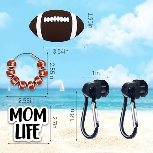6Pcs Sports Ball Momlife Charms Hook Holder for Bogg Bag Accessories Tote Beach Bag Decoration Charms Hook Set Baseball Softball Soccer Bogg Bag Charms Bits Rubber Beach Bag Accessories for Sports Mom in Kuwait