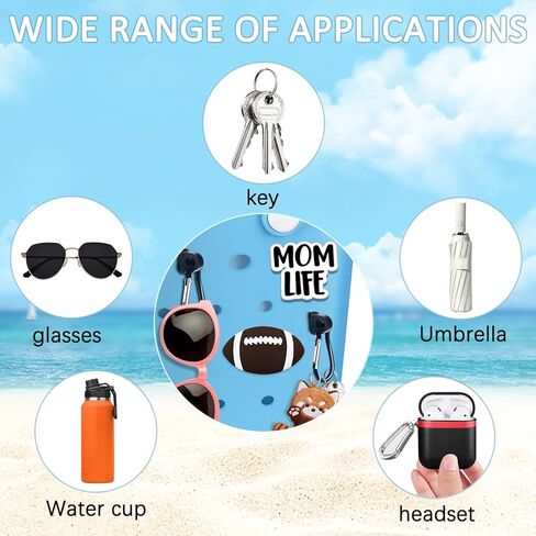 6Pcs Sports Ball Momlife Charms Hook Holder for Bogg Bag Accessories Tote Beach Bag Decoration Charms Hook Set Baseball Softball Soccer Bogg Bag Charms Bits Rubber Beach Bag Accessories for Sports Mom in Kuwait