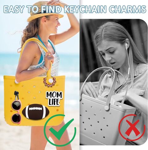 6Pcs Sports Ball Momlife Charms Hook Holder for Bogg Bag Accessories Tote Beach Bag Decoration Charms Hook Set Baseball Softball Soccer Bogg Bag Charms Bits Rubber Beach Bag Accessories for Sports Mom in Kuwait