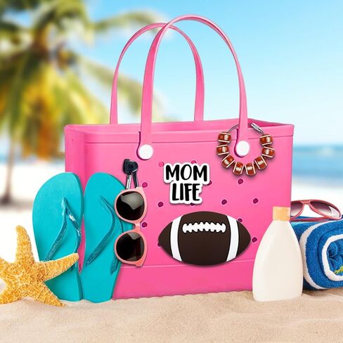 6Pcs Sports Ball Momlife Charms Hook Holder for Bogg Bag Accessories Tote Beach Bag Decoration Charms Hook Set Baseball Softball Soccer Bogg Bag Charms Bits Rubber Beach Bag Accessories for Sports Mom in Kuwait