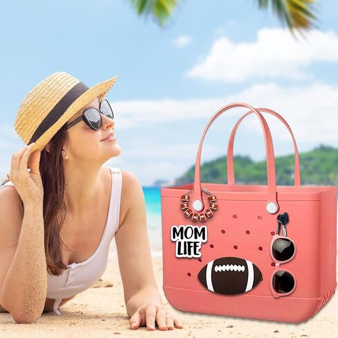 6Pcs Sports Ball Momlife Charms Hook Holder for Bogg Bag Accessories Tote Beach Bag Decoration Charms Hook Set Baseball Softball Soccer Bogg Bag Charms Bits Rubber Beach Bag Accessories for Sports Mom in Kuwait