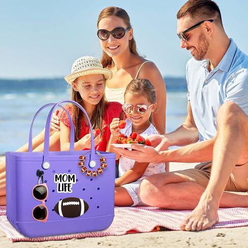 6Pcs Sports Ball Momlife Charms Hook Holder for Bogg Bag Accessories Tote Beach Bag Decoration Charms Hook Set Baseball Softball Soccer Bogg Bag Charms Bits Rubber Beach Bag Accessories for Sports Mom in Kuwait