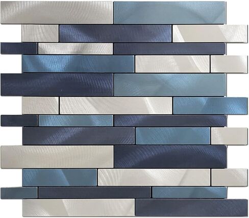 Weimeisc 10 Sheets Peel and Stick Backsplash Tile for Kitchen, Self-Adhesive Mosaic Tile, Stick on Bathroom Vanities，Fireplace Décor, Laundry Table(11.25" X 12.7") (Blue Series) in Saudi Arabia