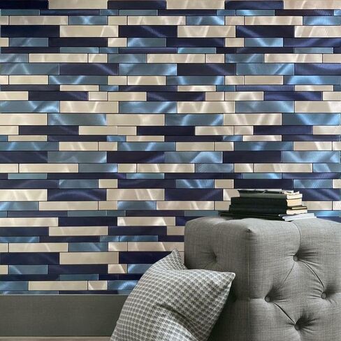 Weimeisc 10 Sheets Peel and Stick Backsplash Tile for Kitchen, Self-Adhesive Mosaic Tile, Stick on Bathroom Vanities，Fireplace Décor, Laundry Table(11.25" X 12.7") (Blue Series) in Saudi Arabia