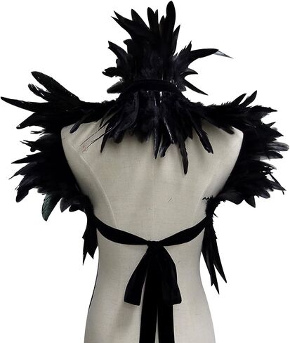 L'VOW Gothic Real Natural Feather Shrug Shawl Shoulder Wrap Cape Victorian Collar in Saudi Arabia