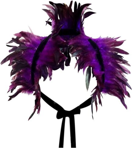 L'VOW Gothic Real Natural Feather Shrug Shawl Shoulder Wrap Cape Victorian Collar in Saudi Arabia