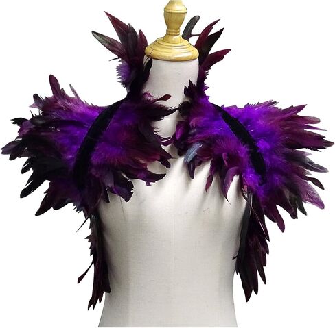 L'VOW Gothic Real Natural Feather Shrug Shawl Shoulder Wrap Cape Victorian Collar in Saudi Arabia