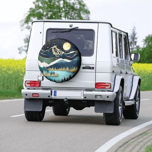 Spare Tire Cover for RV Camper Trailer Mountain Natural Scenery, Weatherproof Universal Wheel Cover for RV Travel Trailer Camper Truck 14inch in Saudi Arabia