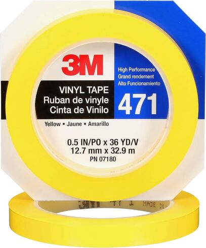 3M Vinyl Tape 471, 1/2 in x 36 yd, Black, 1 Roll, Black Floor Tape, Paint Alternative for Floor Marking, Social Distancing, Color Coding, Safety Marking in Saudi Arabia