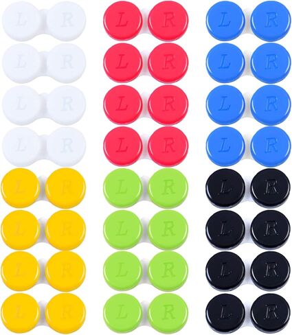 Elcoho 24 Pack Contact Lens Cases Contact Lens Holder Box Left/Right Eyes Contact Lens Container, 6 Colors in Kuwait