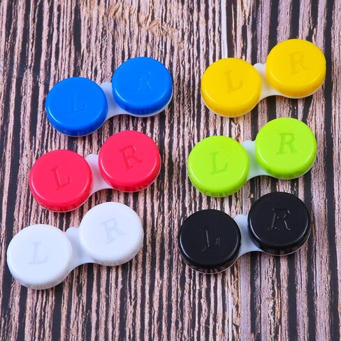 Elcoho 24 Pack Contact Lens Cases Contact Lens Holder Box Left/Right Eyes Contact Lens Container, 6 Colors in Kuwait