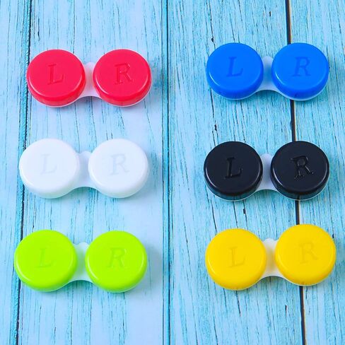 Elcoho 24 Pack Contact Lens Cases Contact Lens Holder Box Left/Right Eyes Contact Lens Container, 6 Colors in Kuwait