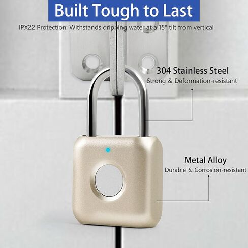 قفل بصمات الأصابع الذكية ، قفل تركيبة مع USB قابلة لإعادة الشحن ، مقاومة للماء ، مناسبة لصناديق الأدوات ، حقائب الظهر ، حقائب ، الأمتعة ، المدارس ، خزائن الصالة الرياضية ، البوابات ، الذهب in Kuwait