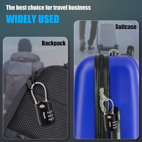 TSA Luggage Locks, [ Zinc Alloy Version][2 Pcs] Diyife TSA Approved Luggage Lock 3-Digit Re-settable Combination Lock, Code Lock for Travel Suitcase Luggage Bag Lockers (Black) in Saudi Arabia
