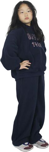 Girls 2 Piece Letter Hooded Shaker Fleece Sweatsuit Set Sweatshirt and Sweatpants Clothing Sets Tracksuits in Kuwait