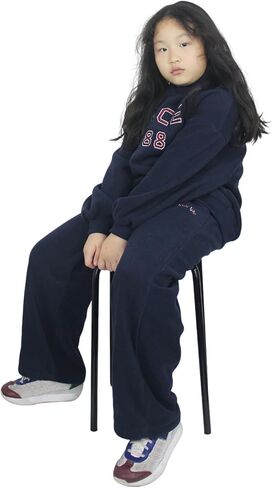 Girls 2 Piece Letter Hooded Shaker Fleece Sweatsuit Set Sweatshirt and Sweatpants Clothing Sets Tracksuits in Kuwait