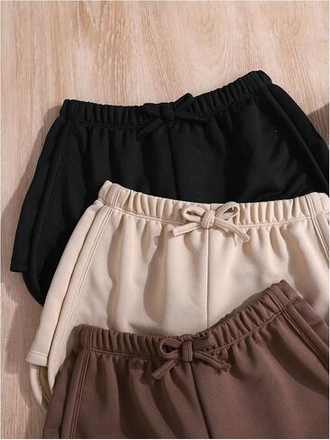 Shenhe Girl's 3 Pack Bow Front Dolphin Shorts مرنة الخصر in Saudi Arabia