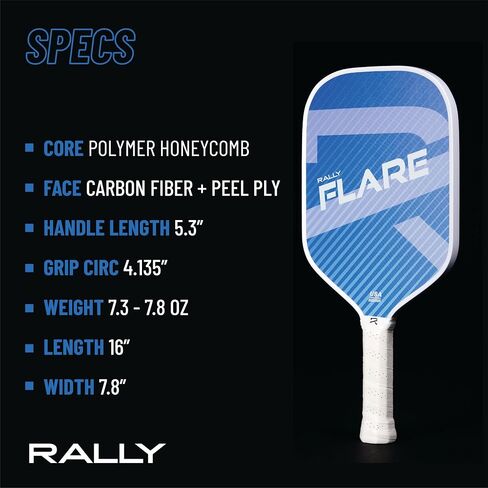 Rally Flare Graphite Pickleball Paddle | Polymer Honeycomb Core, Graphite Hybrid Composite Face | Lightweight in Saudi Arabia