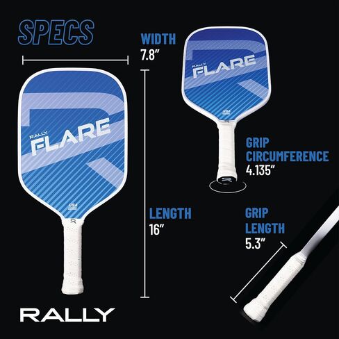 Rally Flare Graphite Pickleball Paddle | Polymer Honeycomb Core, Graphite Hybrid Composite Face | Lightweight in Saudi Arabia