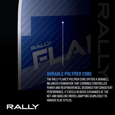 Rally Flare Graphite Pickleball Paddle | Polymer Honeycomb Core, Graphite Hybrid Composite Face | Lightweight in Saudi Arabia