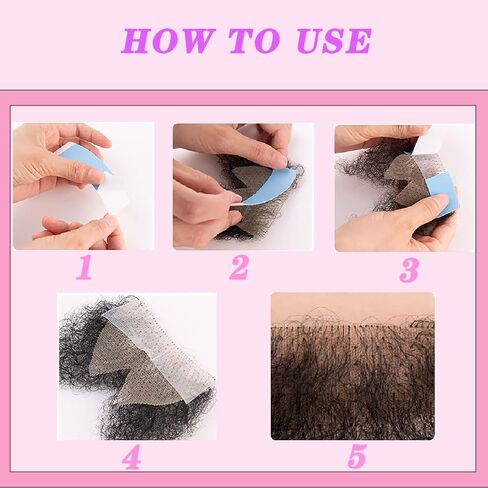 Fake Private Hair, Invisible Realistic Biniki Body Hairs For Men and Women Fake Chest Hair Fake Mustache (style4) in Kuwait