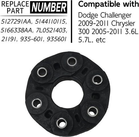 Drive Shaft Coupler Flex Shaft Adapter Replacement 5127291AA, 5144110115, Compatible with Dodge Challenger 2009-2011, Compatible with Magnum 2005-2008, Compatible with Chrysler 300 2005-2011 in Saudi Arabia