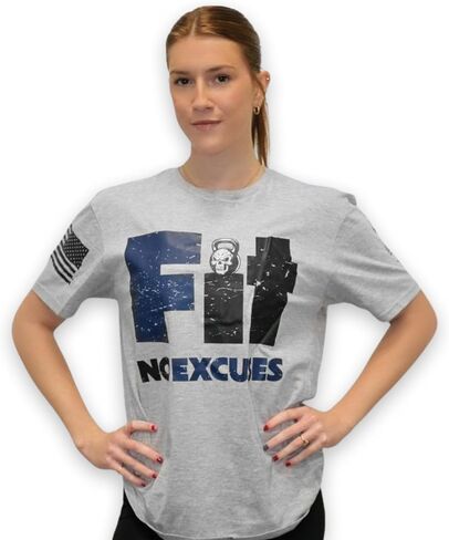 Fit No Excuses Women's T-Shirt - Motivational Gym Tee for Workouts, Running, Yoga & Casual Wear, Athletic Fitness Activewear in Saudi Arabia