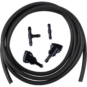 Windshield Washer Nozzles Hose Kit, 2M Windshield Fluid Hose with Washer Nozzles, Connectors, Replacement for Ram Windshield Washer Nozzels Kit