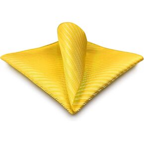 S&W SHLAX&WING Mens Pocket Square Solid Color Yellow Golden Mint for Suits