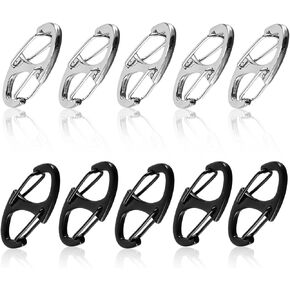 10 Pcs Zipper Clips Anti Theft,Pickpocket Zipper Locks,Dual Opening Design for Backpacking Camping Suitcase (Black*5+Silver*5)