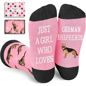 HAPPYPOP Funny German Shepherd Socks for Girls - Crazy German Shepherd Gifts Silly Fun Weird Gifts