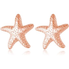 REFFEER SOLID 925 Sterling Silver Starffish Stud أقراط للنساء المراهقات شاطئ الأقراط في الأسماك البحرية