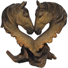 16" Rustic Horse Head Statue - Animal Head Sculpture for Living Room, Dining Room Table, Office Desk Centerpiece - Farmhouse Retro Statue Ornament