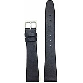 12mm Black Genuine Leather Watchband | Flat, Soft, No Padding Replacement Wrist Watchstrap that brings New Life to Any Watch (Womens Standard Length)